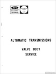 1970 Ford Automatic Transmissions Valve Body Service manual