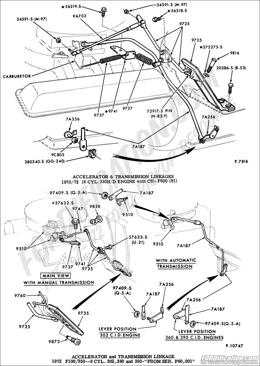 Ford Truck Technical Drawings and Schematics - Section E - Engine and